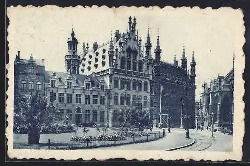 AK Louvain, Table-Ronde, Hotel de Ville et Place Foch