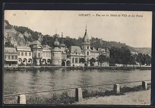 AK Dinant, Vue sur les Hotels de Ville et des Postes