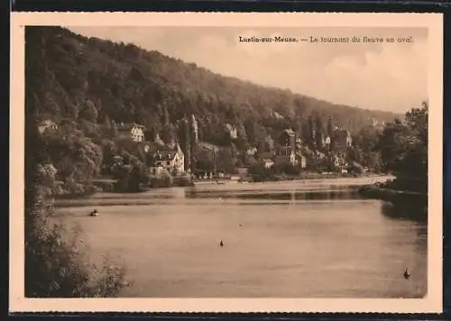 AK Lustin-sur-Meuse, Le tournant du fleuve en aval