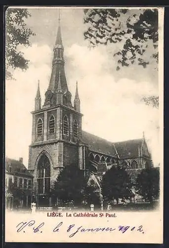 AK Liége, La Cathedrale St. Paul