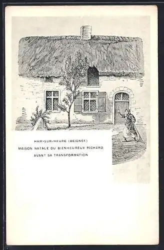 Künstler-AK Ham-sur-Heure, Beignée, Maison Natale du Bienheureux Richard