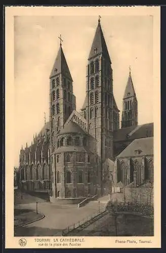 AK Tournai, La Cathedrale, vu de la place des Acacias