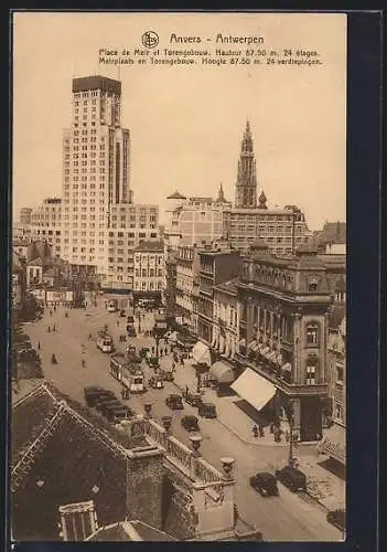 AK Anvers, Place de Meir et Torengebouw