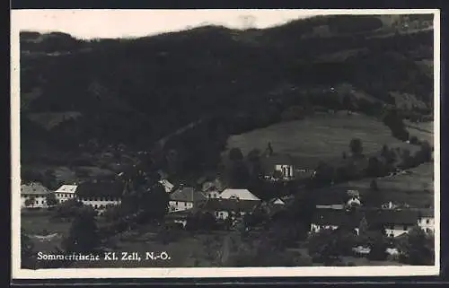 AK Kl. Zell /N.-Ö., Teilansicht mit Kirche