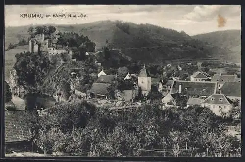 AK Krumau am Kamp, Teilansicht mit Ruine