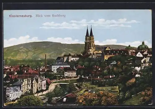 AK Klosterneuburg, Blick vom Buchberg mit Kirche