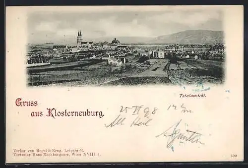 AK Klosterneuburg, Totalansicht mit Kirche