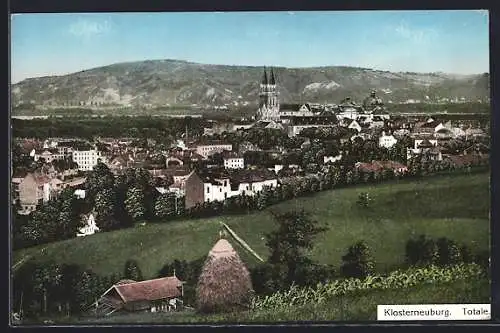 AK Klosterneuburg, Totalansicht mit Kirche