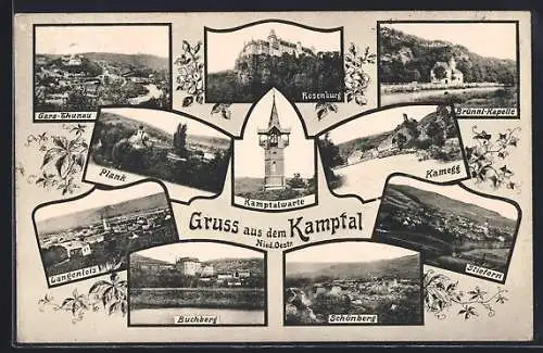 AK Schönberg am Kamp, Buchberg, Langenlois, Plank, Rosenburg, Brünnl-Kapelle, Kamegg, Stiefern, Kamptalwarte