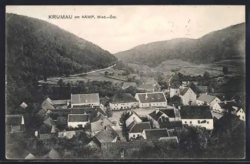 AK Krumau am Kamp, Strassenpartie mit Kirche