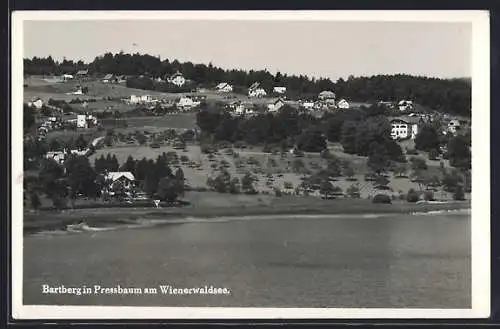 AK Pressbaum am Wienerwaldsee, Bartberg, Ortsansicht aus der Vogelschau