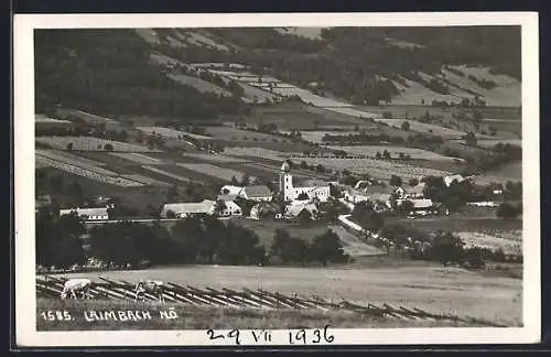 AK Laimbach /N.-Ö., Gesamtansicht mit Umgebung aus der Vogelschau