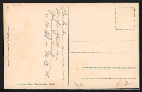 AK Prambachkirchen /Ob.-Oest., Teilansicht bei Baumblüte