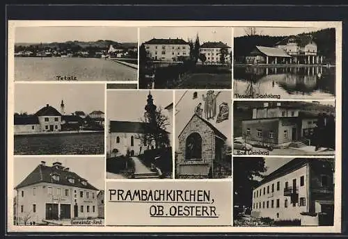 AK Prambachkirchen /Ob. Oesterr., Pension Dachsberg, Bad Weinberg, Gemeinde-Amt