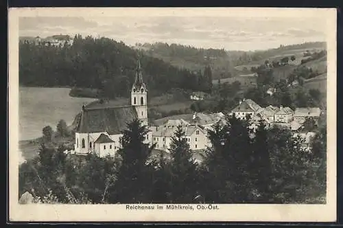 AK Reichenau i. Mühlkreis, Ortsansicht mit Blick auf die Kirche