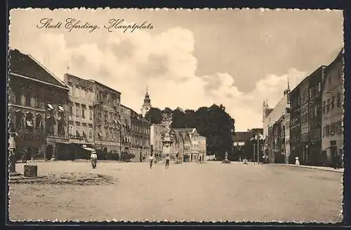 AK Eferding, Hauptplatz mit Brunnen