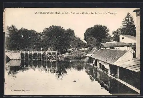 AK La Ferté-Gaucher, Vue sur le Morin, Les Lavoirs et le Vannage