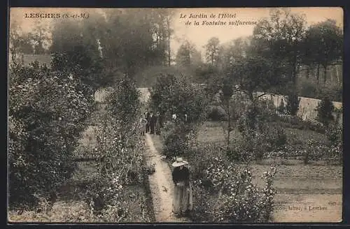 AK Lesches, Le Jardin de l`Hôtel de la Fontaine sulfureuse