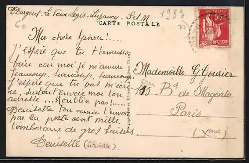 AK Luzancy, Le Chéran: Vue sur l`église et les maisons au bord de l`eau