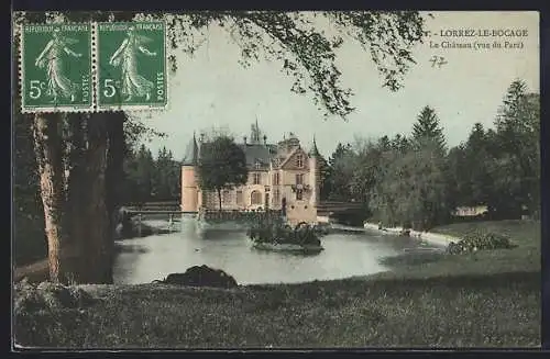 AK Lorrez-le-Bocage, Le Château (vue du Parc)