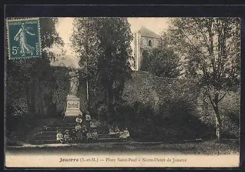 AK Jouarre, Place Saint-Paul, Notre-Dame de Jouarre