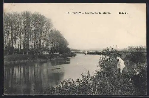 AK Esbly, Les Bords de Marne