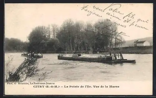 AK Citry, La Pointe de l`Ile, Vue de la Marne