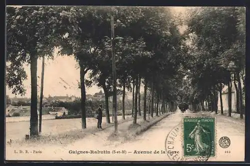 AK Guignes-Rabutin, Avenue de la Gare