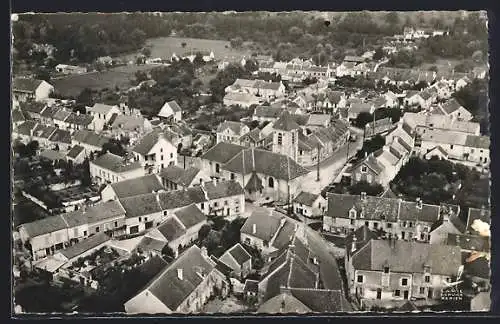 AK Villiers-sur-Morin, Vue aérienne du village et des environs verdoyants