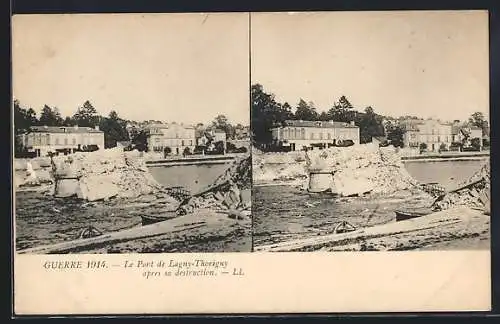 AK Lagny-Thorigny, Le Pont après sa destruction en 1914