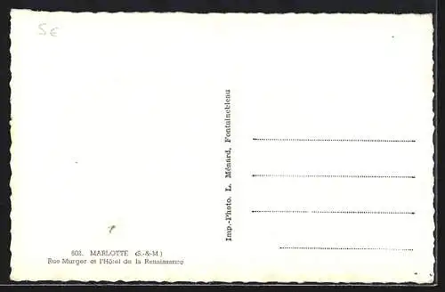 AK Marlotte, Rue Murger et l`Hôtel de la Renaissance