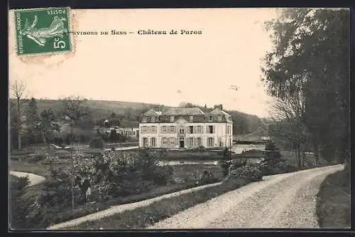 AK Paron, Château de Paron et son allée bordée d`arbres