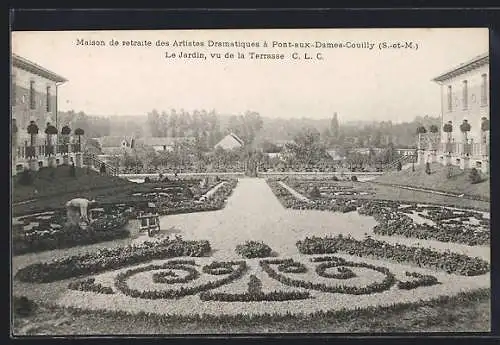 AK Pont-aux-Dames-Couilly, Le Jardin, vu de la Terrasse, Maison de retraite des Artistes Dramatiques