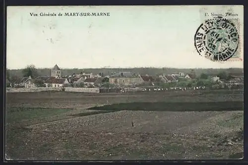 AK Mary-sur-Marne, Vue générale du village