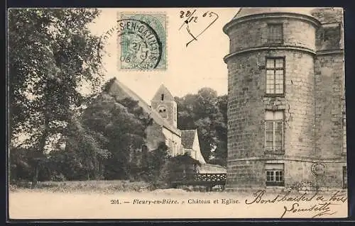 AK Fleury-en-Bière, Château et Église