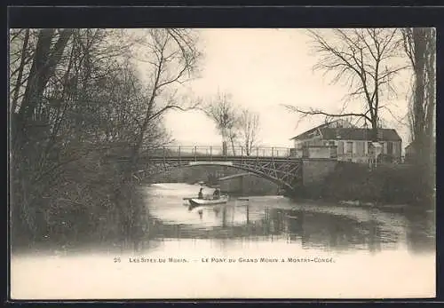 AK Montry-Condé, Le Pont du Grand Moulin sur la rivière