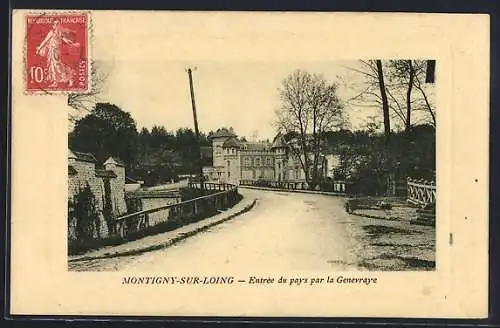 AK Montigny-sur-Loing, Entrée du pays par la Genevraye