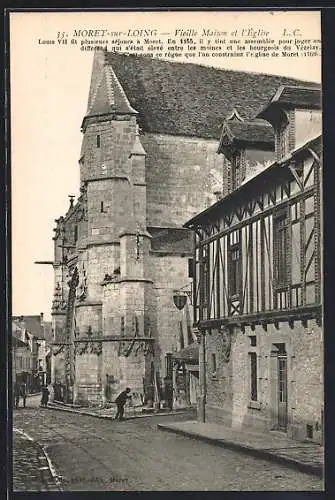 AK Moret-sur-Loing, Vieille Maison et l`Église