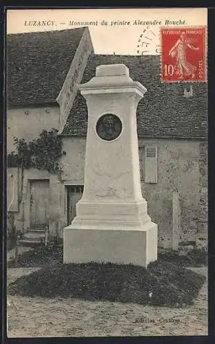 AK Luzancy, Monument du peintre Alexandre Bouchet