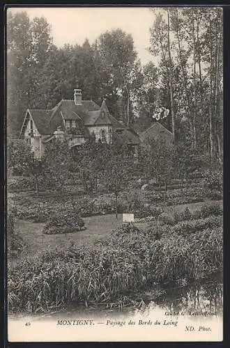 AK Montigny, Paysage des Bords du Loing