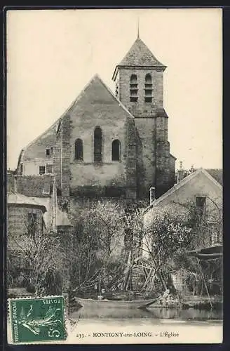 AK Montigny-sur-Loing, L`Église et sa facade pittoresque