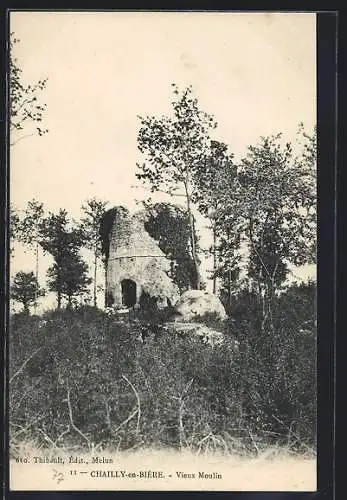 AK Chailly-en-Bière, Vieux Moulin dans la forêt