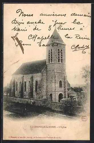 AK La Chapelle-la-Reine, L`Église et son architecture ancienne