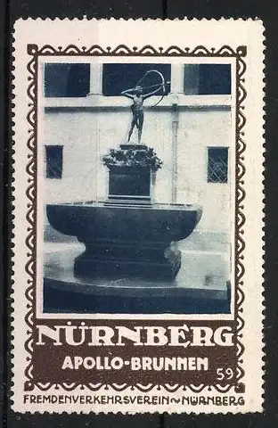 Reklamemarke Nürnberg, Apollo-Brunnen, Fremdenverkehrsverein Nürnberg