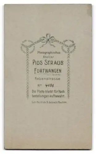 Fotografie Pius Straub, Furtwangen, Rabenstrasse, Porträt eines jungen Mannes