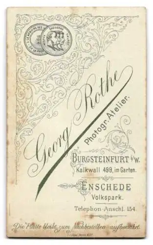 Fotografie Georg Rothe, Enschede, Burgsteinfurt, Porträt einer Dame