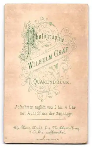 Fotografie Wilhelm Graf, Quakenbrück, Grosse Mühlenstrasse, Porträt einer jungen Dame