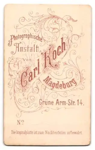 Fotografie Carl Koch, Magdeburg, Grüne Arm-Str. 14, Porträt eines jungen Mannes