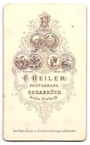 Fotografie F. Heiler, Osnabrück, Grosse Strasse 28, Porträt einer jungen Frau