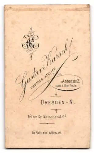 Fotografie Gustav Karsch, Dresden, Antonstrasse 2, Porträt einer jungen Frau im Profil